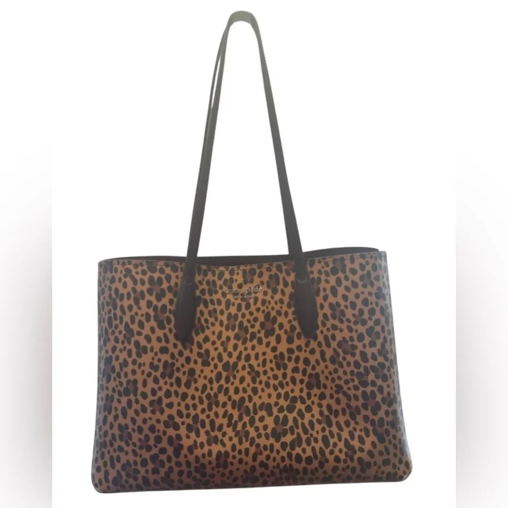 Kate Spade New York All Day Leopard Large Leather Tote